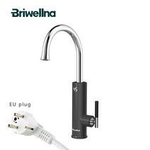 전기 순간 온수기 야외 화장실 Briwellna-2 인 1 주방 수도꼭지 220V 전기 온수기 흐르는 온수 믹서 회, 02 black_01 220V