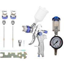 Nasedal-HVLP 스프레이 건 및 공기 조절기 게이지 오일-물 분리기 필터 600ml 컵 1.4mm 1.7mm 2.0mm 중력 에어 브러시, 02 Blue Kit, 02 Blue Kit