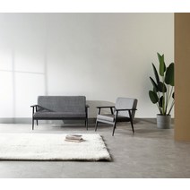 숨결 [숨결]엘리온 체크 디자인 카페 3인 소파(패브릭 가죽), 3인체크-그레이:블랙프레임