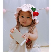 가발헤어밴드 아기 유아 위그햇 아기셀프촬영소품 50일 100일 200일 돌, C 앵두하이디가발모자