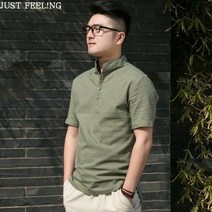JUST FEEL!NG 여름 남성 면마 반팔 티셔츠 7종 컬러 쿨링 린넨 티셔츠 루즈핏 빅사이즈 데이트 오피스룩