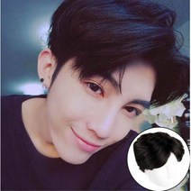 연습용 자연스러운 가르마 30대 남자 통가발 20대, 내츄럴블랙