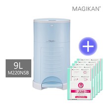 매직캔휴지통 9L+리필5롤세트(화이트 블루 핑크 민트)기본리필포함 - M220NS+220R5B 옵션, 02_ 9L블루+리필5롤→M220NSB+220R5B