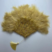큰 사이즈 디자인 아프리카 오렌지 깃털 팬 여성용 웨딩 신부 양면 나이지리아 꽃 핸드팬 너슬 부채, 35cmx45cm, double side 7