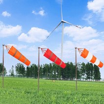 Windsock-야외 풍향 항공 윈드삭스 가방 형광 방수 날씨 베인 공항 정원 농장, 0.6m, 빨간, 01 red_03 0.6m