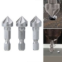 코너드릴 무선 충전 임팩트 전동 틈새 13pc 90도 카운터 싱크 드릴 모따기 비트 14 hex shank carpentry woodworking angle point 커터, 3개