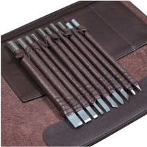 고급형 돌도장 전각도10종 세트 가죽케이스 텅스텐 스틸 전각칼