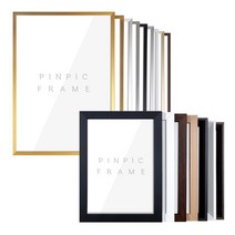 알루미늄 & 우드 나무 액자 프레임 38종 A1 A2 A3 A4 사이즈 벽걸이 탁상용, 우드 50mm - 블랙, A1(597x841mm)
