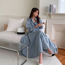 [난닝구]로민츠 데님플레어원피스