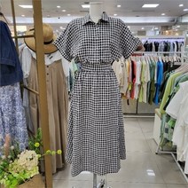 스테파니 DP01 체크 허리 밴딩 롱 원피스 A22SO2607