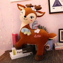 사슴인형 사슴쿠션 동물인형, 브라운, 40cm