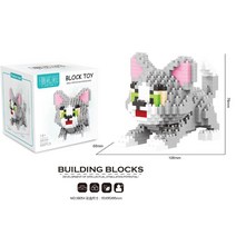 해외직구 1524pcs 클래식 만화 애니메이션 다이아몬드 빌딩 블록 고양이 마우스 톰 모델 제리 미니 마이크로 벽돌, No Box, 38054