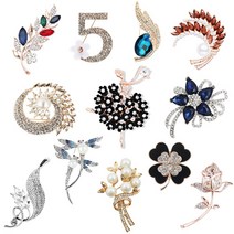 보로치 옷핀 크리스탈브로치 패션브로치 선물, 선택6.스퀘어 보로치 (골드)