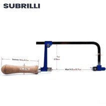 목공톱 쇠 만능 SUBRILLI 조정 가능한 톱 코핑 프레임 다이아몬드 와이어 U 모양 핸드 목재 작업용 활 DIY 절단 도구 금속, 1개