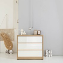 Sunshine 3단 서랍장 옷장 와이드 수납장 수납함 서랍옷장 옷서랍장 1000, 워시화이트