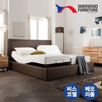 [쉐우드가구]헤븐리 모션베드 가죽 전동침대 TWIN트윈(비스코젤 메모리폼 매트리스 S+S포함), 다크그레이