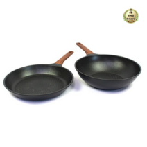 라이브잇 키친아트 IH모던 후라이팬 2종 세트, 13세트, 프라이팬 28cm + 궁중팬 28cm, 블랙