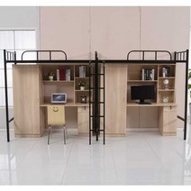 철제벙커침대 성인 벙커 침대 어른 2층 철제 침대 책상상부 및 하부견고한 수납벙커침대, 주문을 받아서 만들어지는 l400w120h200c, 다른