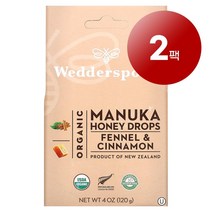 Wedderspoon 오가닉 마누카 꿀 드롭 회향 계피 맛 Manuka Honey 120g 1팩, 2팩