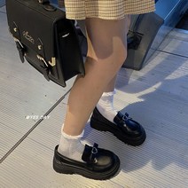 YAPOGI 통굽 빈티지 학원풍 리본 스몰 슈즈