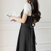 리틀깽스 다이뻐 빅사이즈 44~88 하객패션 데이트룩 셔링셔링 밴딩 끈나시 핏이예쁜 a라인 데님 청 원피스