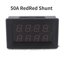 DC 0-200V 10A 50A 100A 0.56 quot인치 LED 디지털 전압계 전류계 션트 듀얼 디스플레이 4 비트 전류 테스터, [01] 50A RedRed Shunt, 01 50A RedRed Shunt