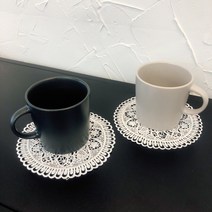 레이스 테이블 코스터 플라워 티웨어 컵 매트 찻잔받침 카페 대, 단품