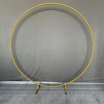 웨딩아치 가든아치 웨딩 라운드 배경 스탠드 풍선 아치 지원 키트 야외 장식 생일 파티 소품 인공 꽃, 1.8m(70.8in)+Gold+미국