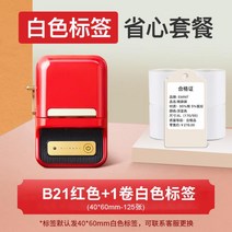 라벨프린터 라벨부착기 프린터 포장끈 코드마트 합격증 가격 라벨 의류 식품 휴대용 베이크 상점, T06-B21빨간색 1롤 화이트색 라