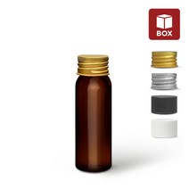 (1BOX) 유리병 바이알 SB40 갈색 40ml (12개입) 샘플 소분 미니 병 용기, 금속캡 골드 (12개)