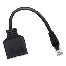 Lan 이더넷 분배기 케이블 Cat5 Cat5E Cat6 Cat7용 LAN 이더넷 분배기 어댑터 케이블, 258x50x23mm, 주석 도금 구리 와이어, 검은색