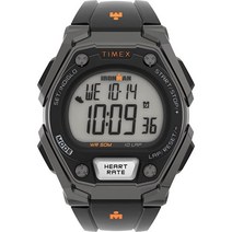 타임스 남성 아이언맨 클래식 43mm 시계 오렌지 악센트가 블랙 스트랩BGSL