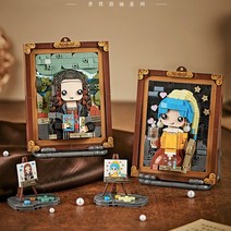 LOZ 크리에이티브 세계적으로 유명한 클래식 픽셀 페인팅 모델 미니 빌딩 블록 MOC 걸스 프렌즈 귀여운 캐, 03 2 sets no box