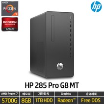 HP 데스크탑 285 Pro G8 MT 1Y4D6AV R7-5700G 8GB 1TB 310W FreeDos, 1TB HDD, 미포함