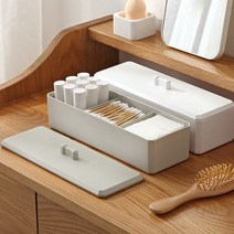바이빅컴퍼니 뚜껑있는 화장대 소품정리함 파스텔톤 3color 화이트, 1개