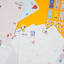 BT21 다이어리 스티커 먼슬리 위클리, 1개