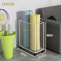 LOVFIR 요가매트 정리함 빨래 바구니 360도 회전 바퀴 요가용품 수납함 이동식 수납, 화이트 접이식가능