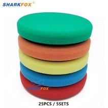 폴리싱머신 광택기 자동차 스폰지 버핑 연마 패드 DA/RO/GA 버퍼 연마기 5 인치 125mm 6 150mm, [13] Mixed 25pcs, [02] 6 Inch Backer