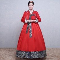 조선 공주 한복 양갓집 규수 빨강 저고리 갈래 치마