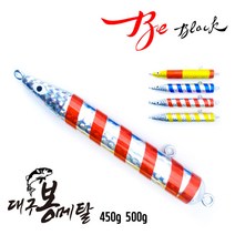 나라샵 비블랙 봉대구메탈 400g/450g/500g 2개입 야광 지깅 방어 부시리 홀로그램, 400g-레드/골드