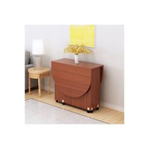 간단한 원형 확장형식탁 이동식 접이식 테이블 카페 작업테이블 회의테이블 원목, 06. 1.2m 브라운 타원형