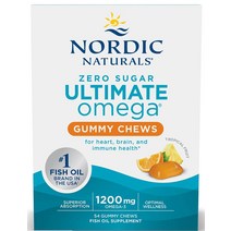 Nordic Naturals 노르딕 내추럴스 제로 슈거 얼티메이트 오메가3 1200 mg 트로피칼 후르츠맛 54 구미