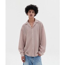 DNSR 오픈 카라 니티드 셔츠 핑크 open collar knited shirts pink