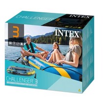 고무보트 intex 68370 챌린저 3 세트 풍선드리프트 카약 트리플 낚시, 사진으로