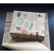 비엘씨 크라프트영문 빈티지 레트로 스탬프 촬영소품 기프트 포장지 10장(53x78cm), 10장
