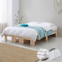 가이온 아이린 무헤드 편백나무 평상형 침대 SS+메모리폼 투탑 봉합, 내추럴