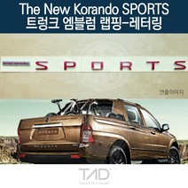 TaD 더뉴코란도스포츠 트렁크엠블럼 랩핑 레터링 Q150 데칼, 골드헤어라인(전체엠블럼미포함)