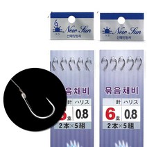 999피싱 민물 무미늘 중층 바늘 무매듭 묶음바늘 채비, 중층바늘목줄0.6호