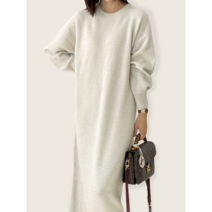 [잘한다니트] 홀가먼트 소매 와플 니트 원피스 WO3673