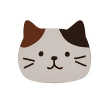 티코스터 동물티코스터 고양이 실리콘, 고양이 컵받침대 1P 삼색이
